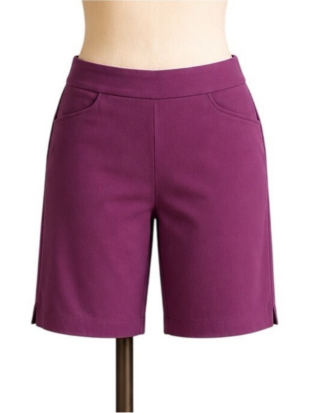Classic Women's Plum Shorts with Side Slits